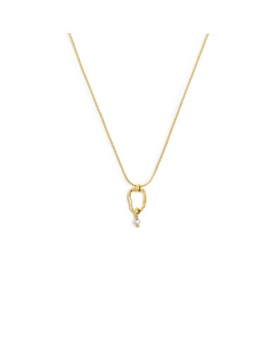 Collana catena serpentine con centrale a forma organica con perla