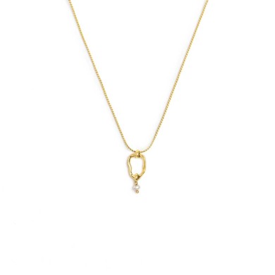 CN ACC CAT CON CENTRALE A FORMA ORGANICA CON PERLA PENDENTE