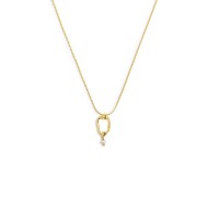 Collana catena serpentine con centrale a forma organica con perla