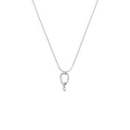 Collana catena serpentine con centrale a forma organica con perla