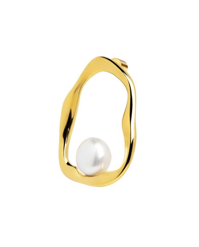 Orecchino a lobo a forma organica con perla