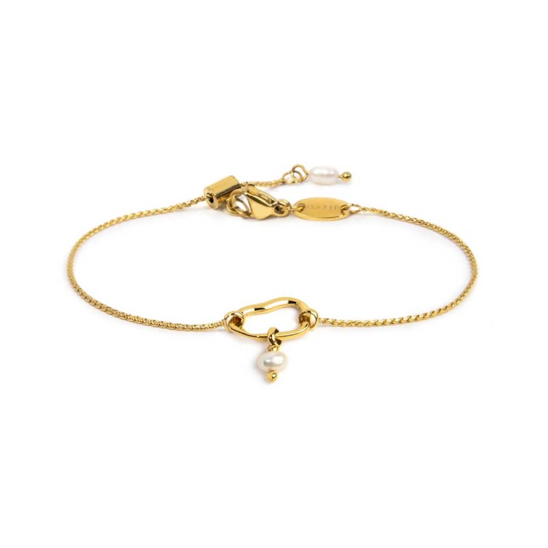 BR ACC CAT CON CENTRALE A FORMA ORGANICA CON PERLA PENDENTE