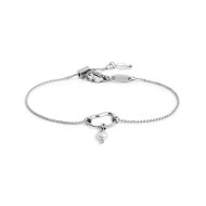 Bracciale catena con centrale a forma organica con perla