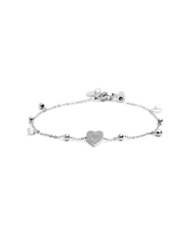 Bracciale cuore madreperla con sfere e zirconi
