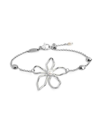 Bracciale fiore con perla centrale