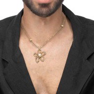 Collana fiore con perla centrale