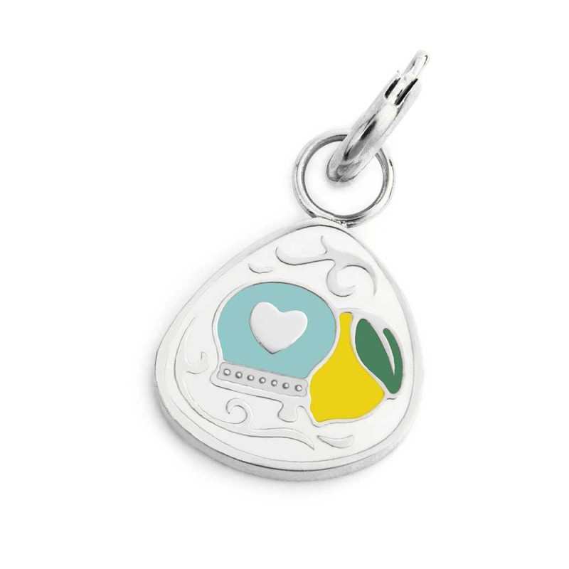 CHARM CAMPANELLA E LIMONE DI CAPRI CON SMALTO MULTICOLORE