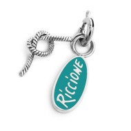 DOPPIO CHARM RICCIONE CON SMALTO VERDE E NODO