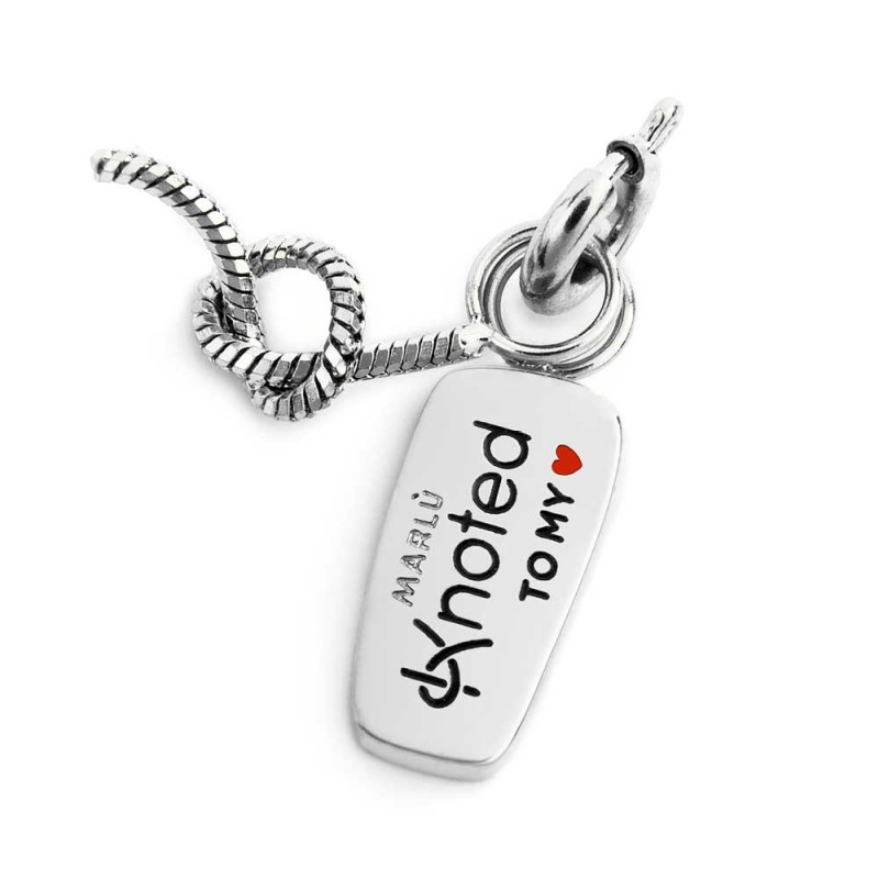 DOPPIO CHARM VERONA CON SMALTO BLU E NODO