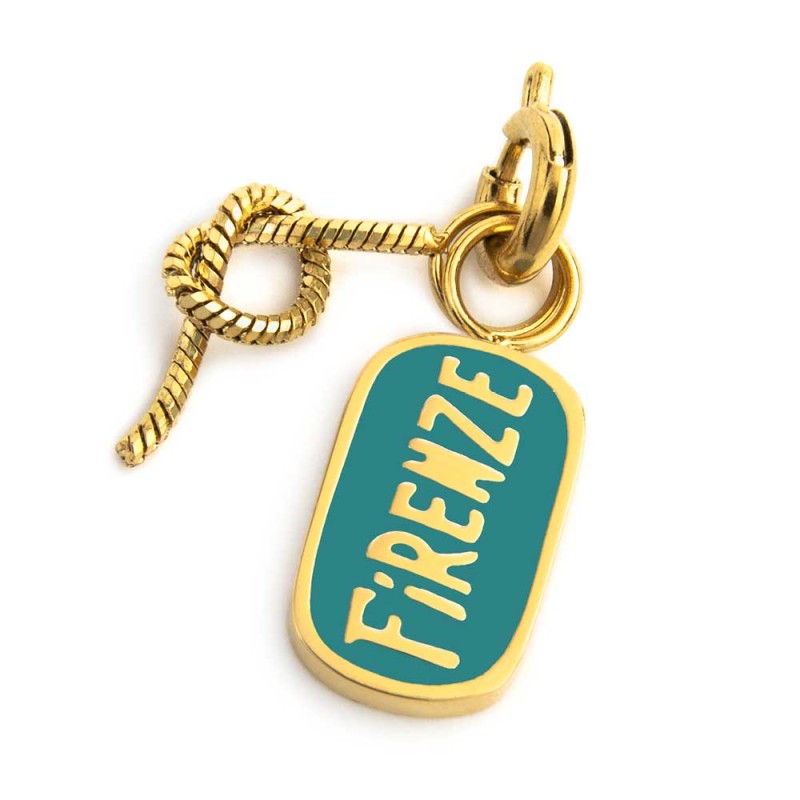 DOPPIO CHARM FIRENZE CON SMALTO VERDE E NODO