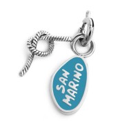 DOPPIO CHARM SAN MARINO CON SMALTO AZZURRO E NODO
