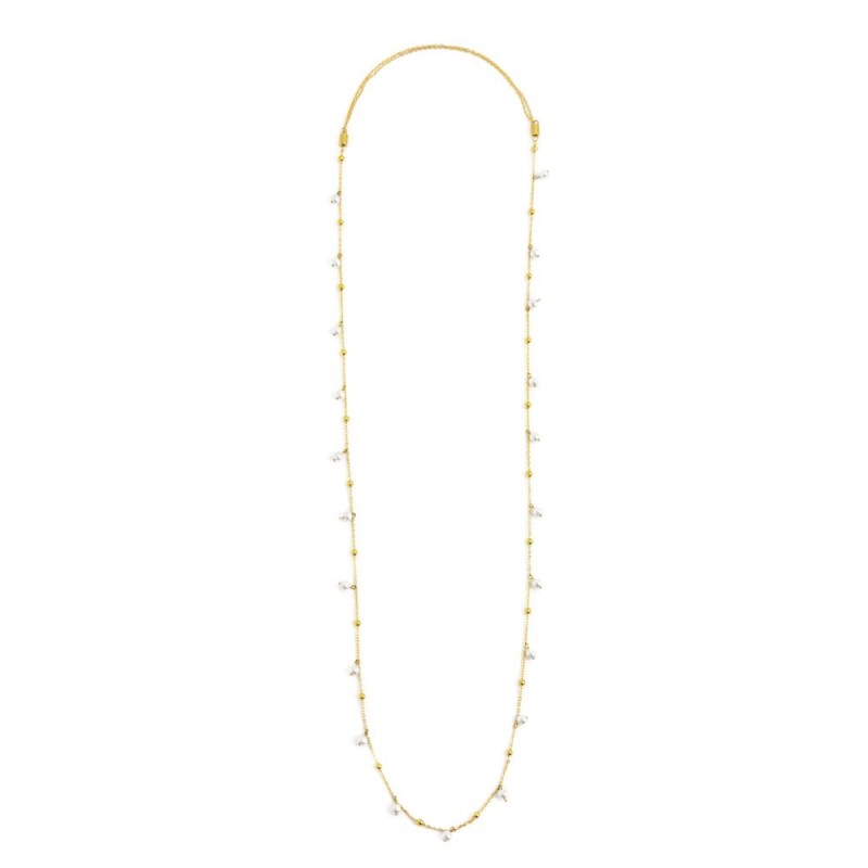 Collana catena con perle e sfere