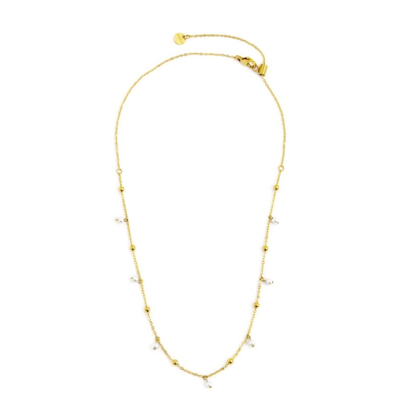 Collana catena con sfere e perle