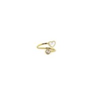 Anello cuore madreperla e cristalli