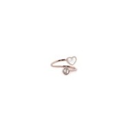 Anello cuore madreperla e cristalli