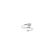 Anello cuore con cristalli e perla