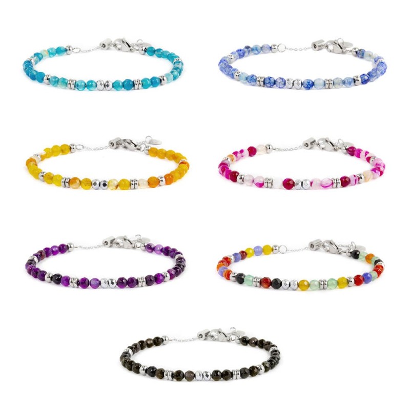 Bracciale agata sfaccettata 4mm