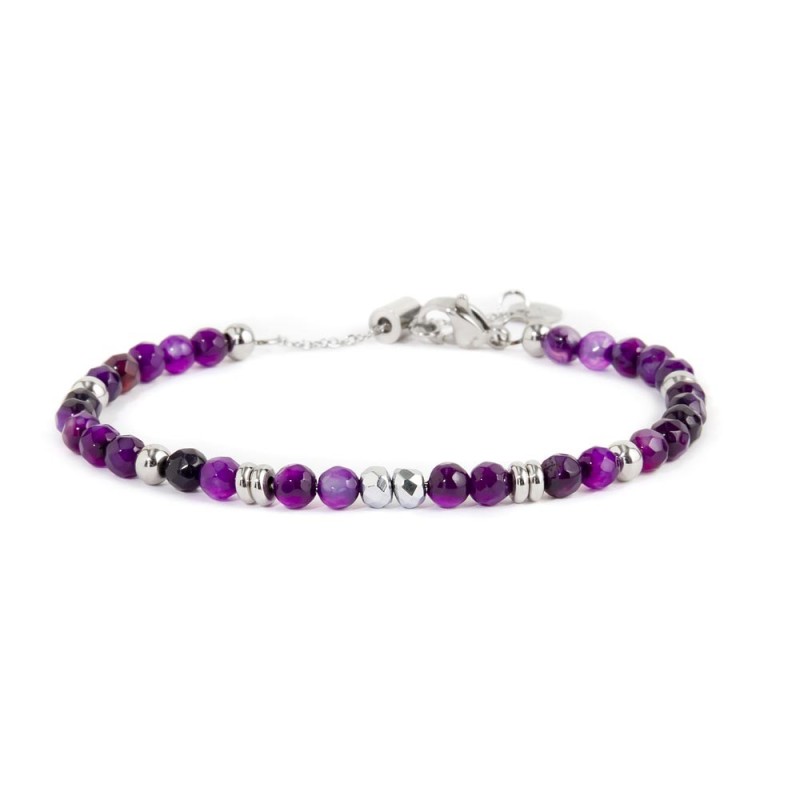 Bracciale agata sfaccettata 4mm