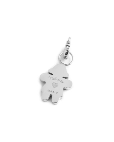 Charm bimba cuore smalto azzurro