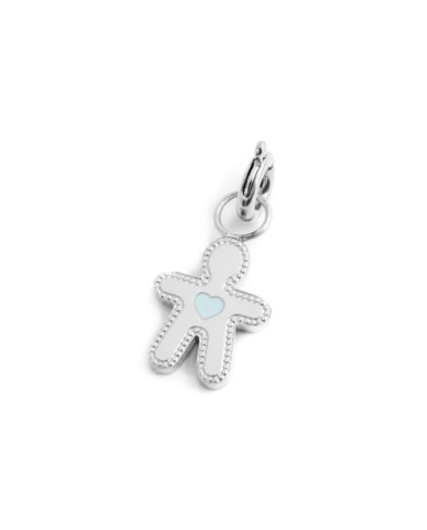 Charm bimbo cuore smalto azzurro