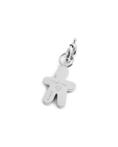Charm bimbo cuore smalto azzurro