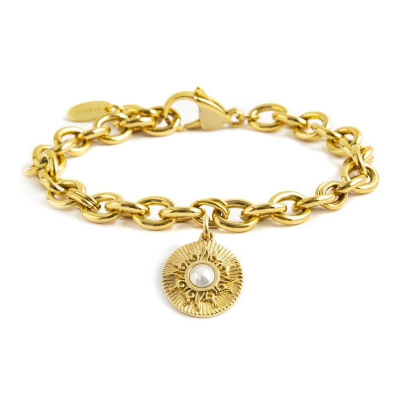 Bracciale sole pendente con perla