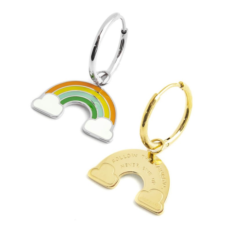 Orecchino a cerchio arcobaleno