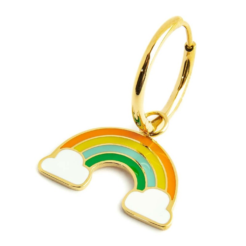 Orecchino a cerchio arcobaleno