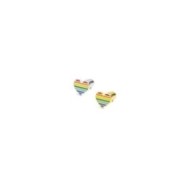 Orecchino a lobo cuore arcobaleno