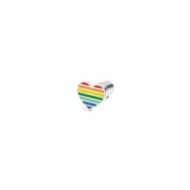 Orecchino a lobo cuore arcobaleno