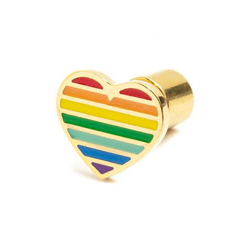 Orecchino a lobo cuore arcobaleno
