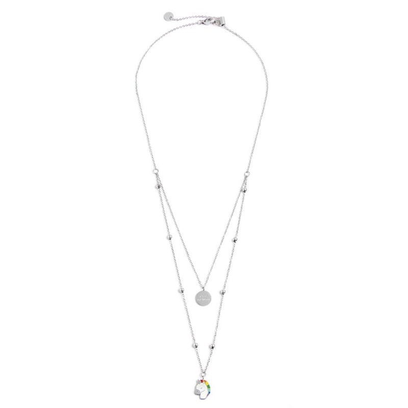 COLLANA DOPPIA PENDENTE UNICORNO