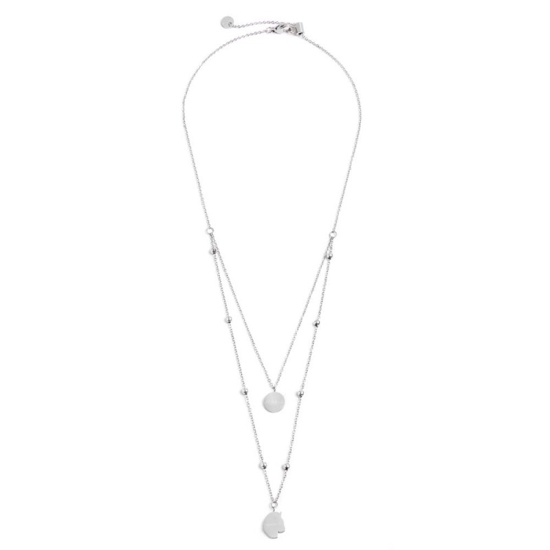 COLLANA DOPPIA PENDENTE UNICORNO