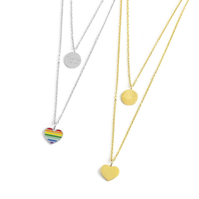 Collana cuore arcobaleno