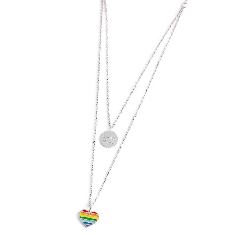 Collana cuore arcobaleno
