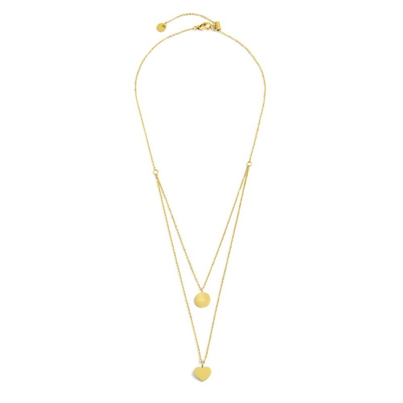 COLL DOPPIA CATENA PEND CUORE