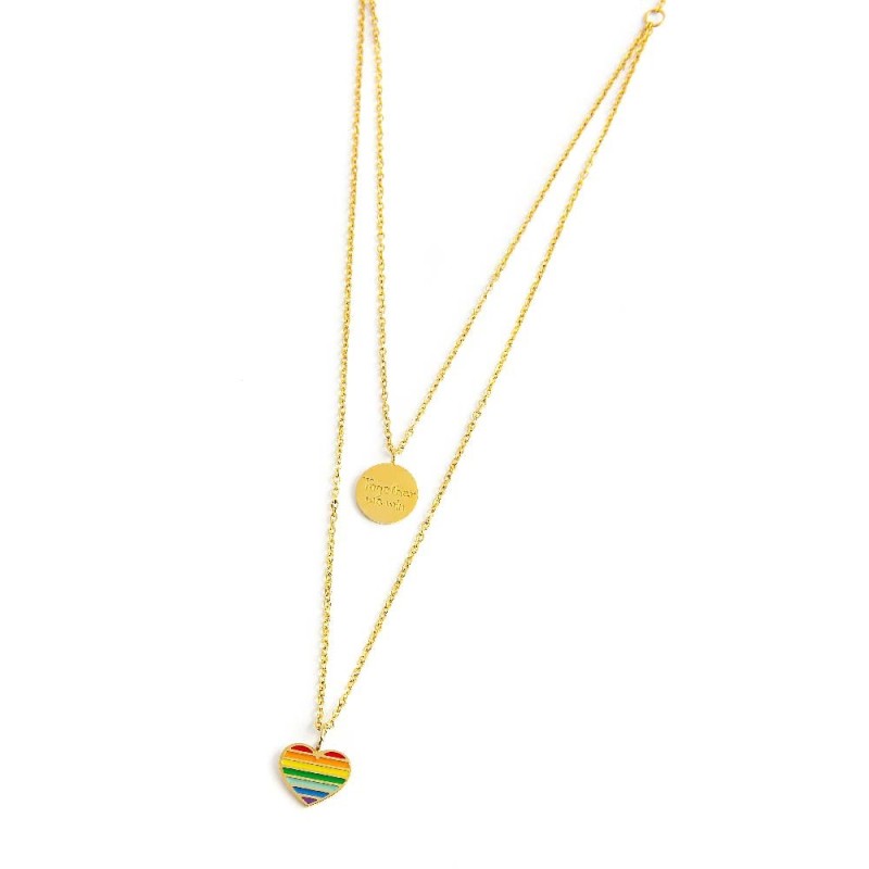 Collana cuore arcobaleno