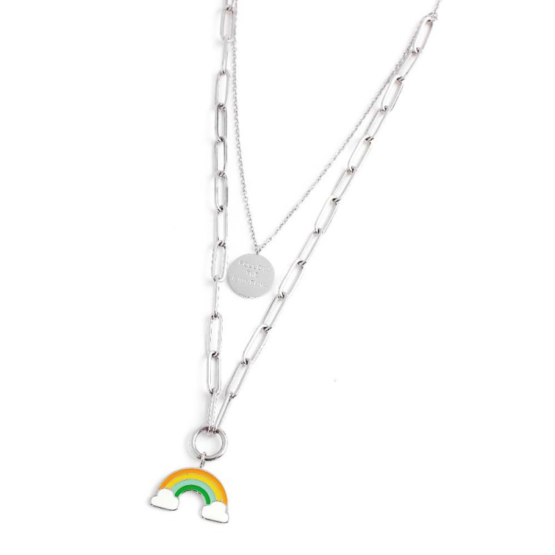 COLLANA DOPPIA CATEN PEND ARCOBALENO