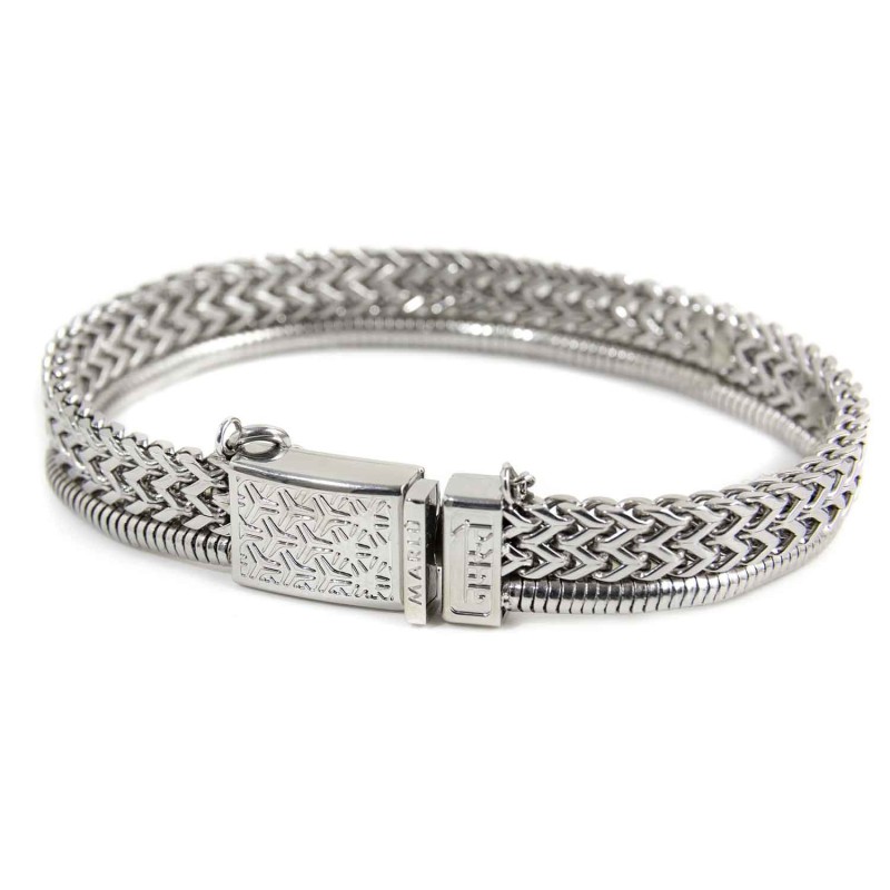 BRACCIALE ACCIAIO CATENA SPINA DI PESCE 6.40MM E SNAKE 3.30MM