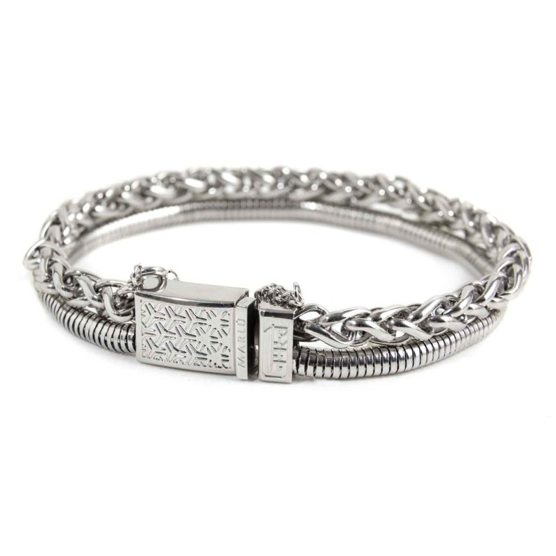 BRACCIALE ACCIAIO CATENA SONAGLIO 5.30MM E SNAKE 4.20MM