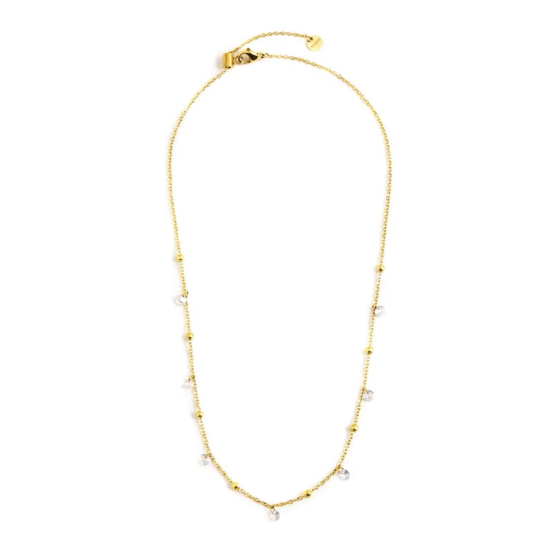 COLLANA 45CM CON CUBIC ZIRCONIA E SFERE