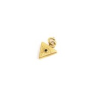 MATT CH TRIANGULAR EYE BLACK CRY matt charm triangular shape 12.40mm (included the welded ring)*10.13mm, with thickness 1.30 mm.