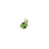 Charm quadrifoglio con cristalli