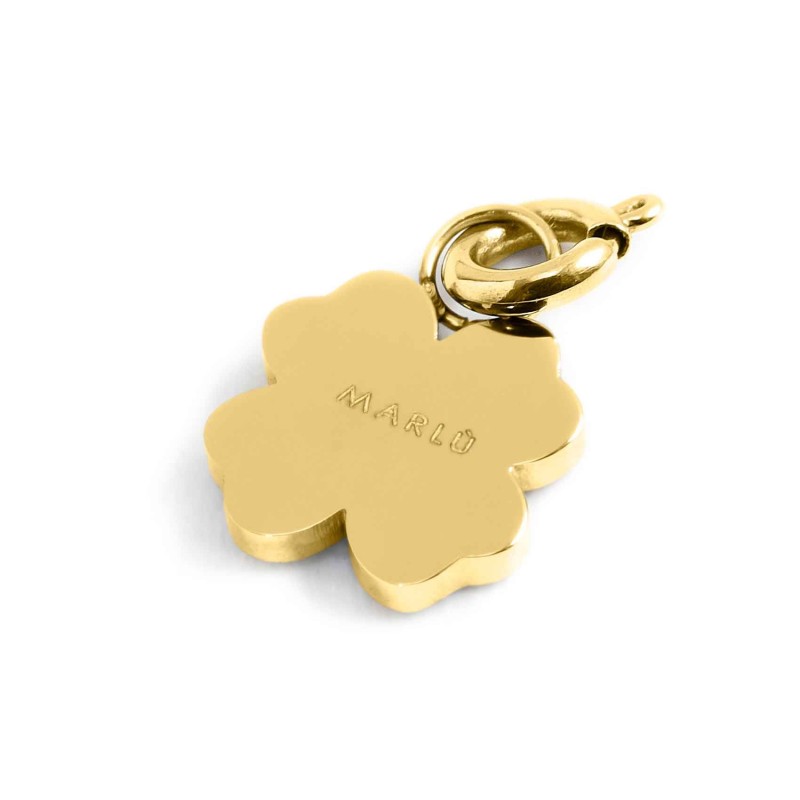 Charm quadrifoglio con cristalli