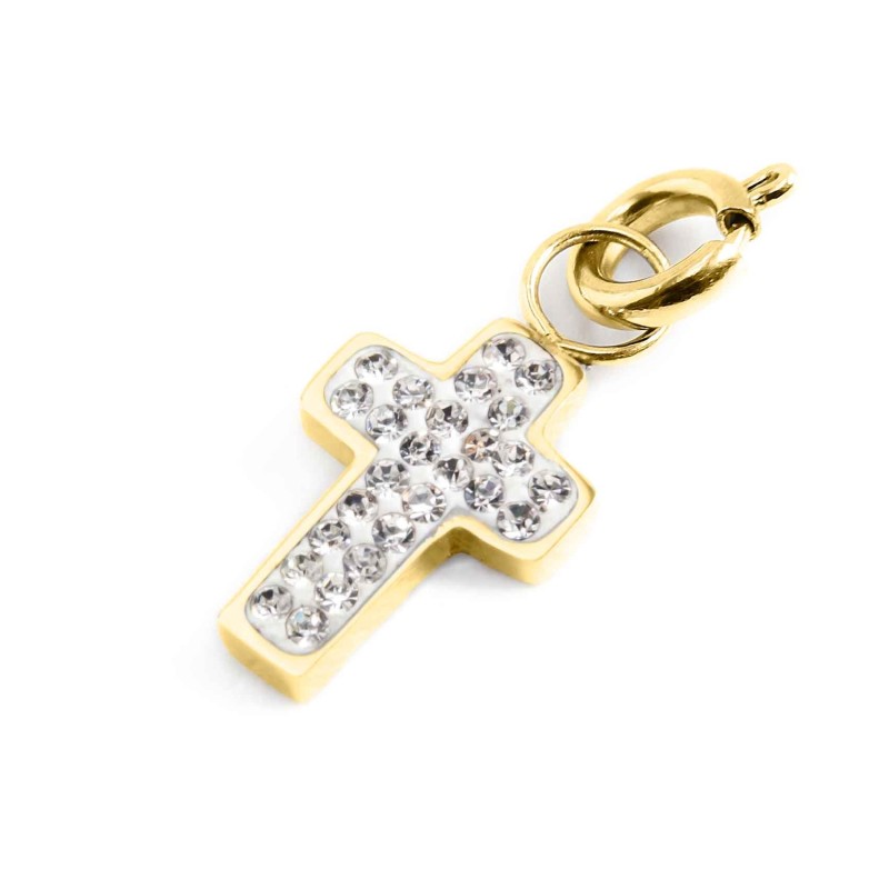 Charm croce con cristalli