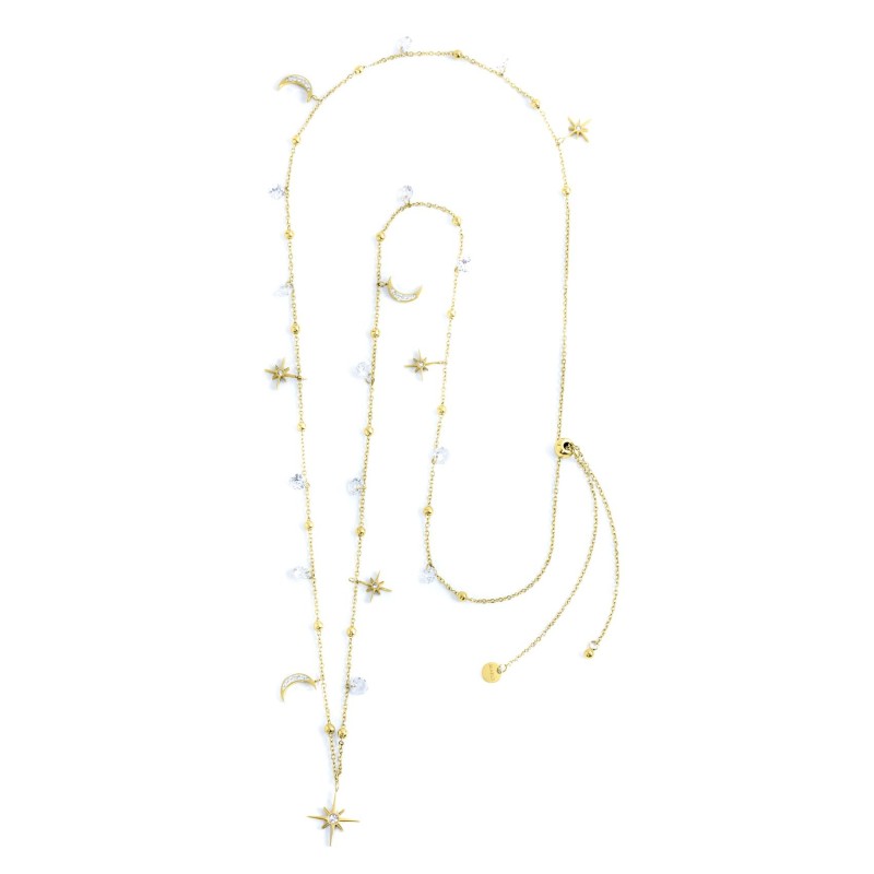 Collana lune e rosa dei venti con pendente rosa dei venti