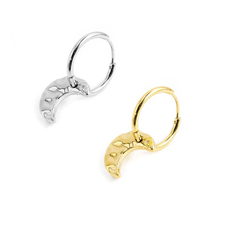 Orecchino a cerchio luna