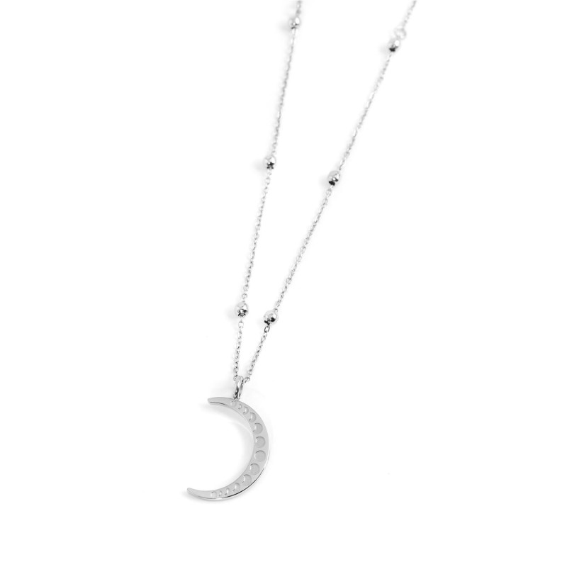 COLLANA CON PEND LUNA 20MM CON CRISTALLI