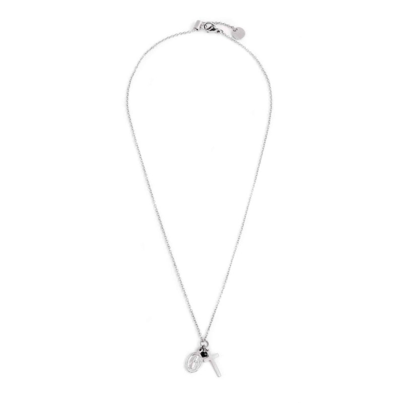 Collana croce e madonna