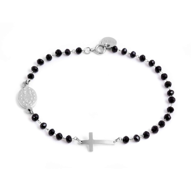 BRACC ROSARIO CON CRISTALLI NERI